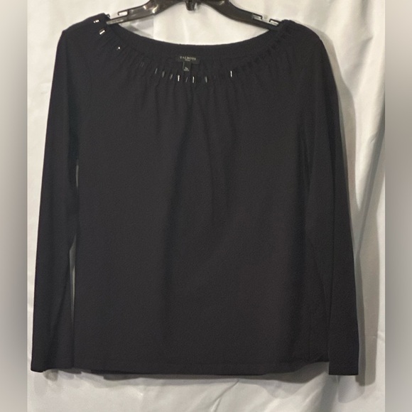 Talbots Tops - Talbots women’s petite Large beaded neck embellishments black